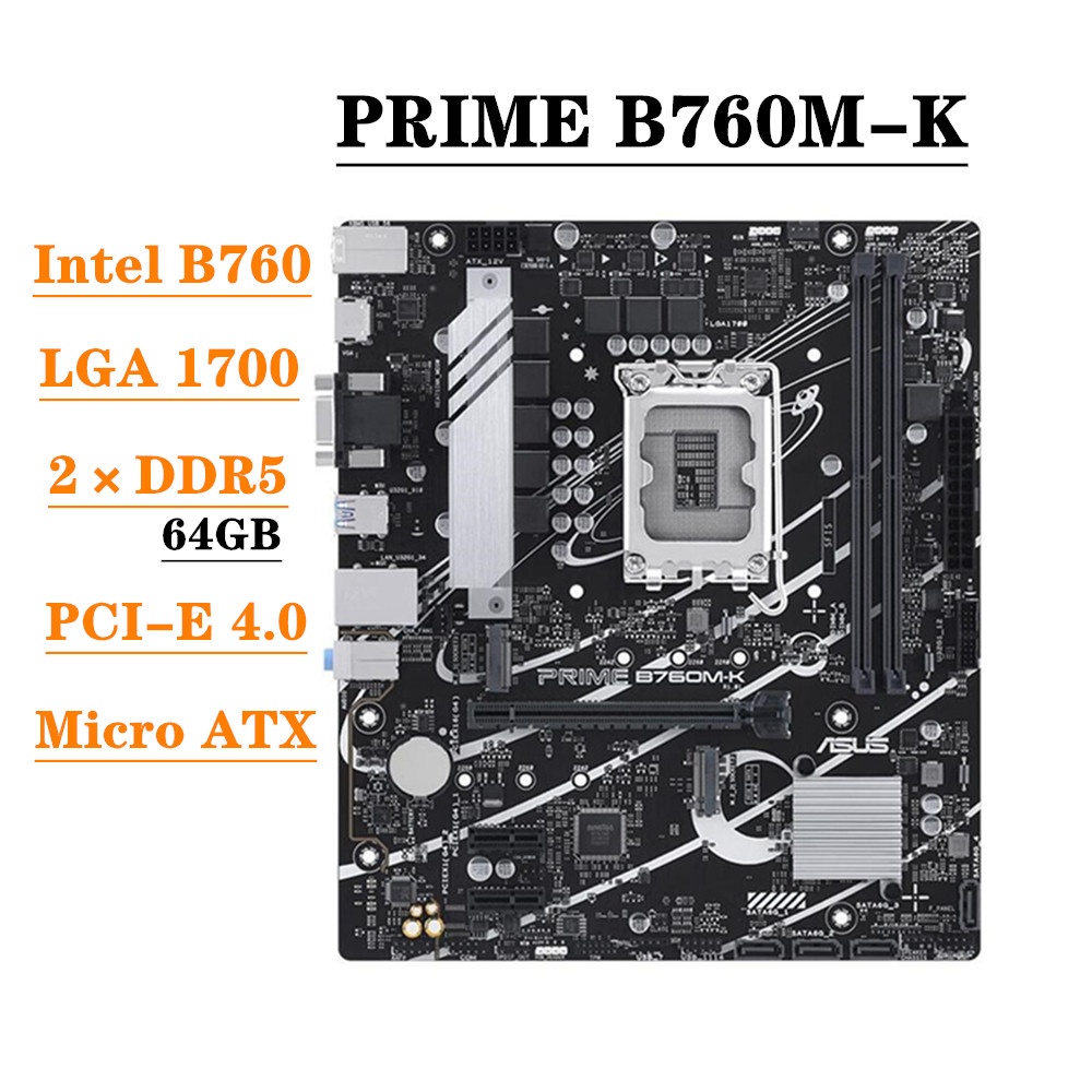 Lga 1700 Ddr5 Itx Motherboard - Placa-Mãe ASUS PRIME B760M-K com Suporte