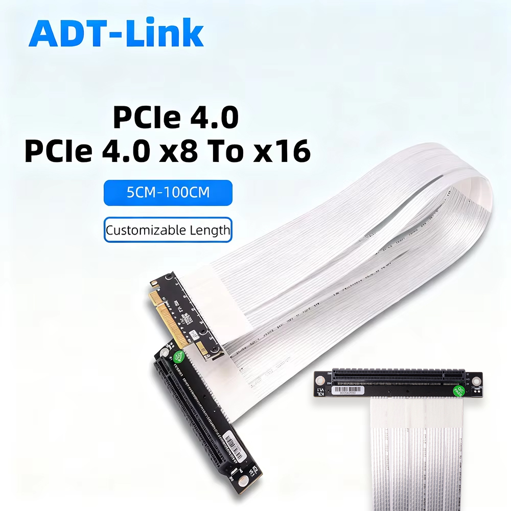 Pcie 4.0 X16 Riser Cable 90 Degree - Adt-link pcie 4.0 3.0 x8 para