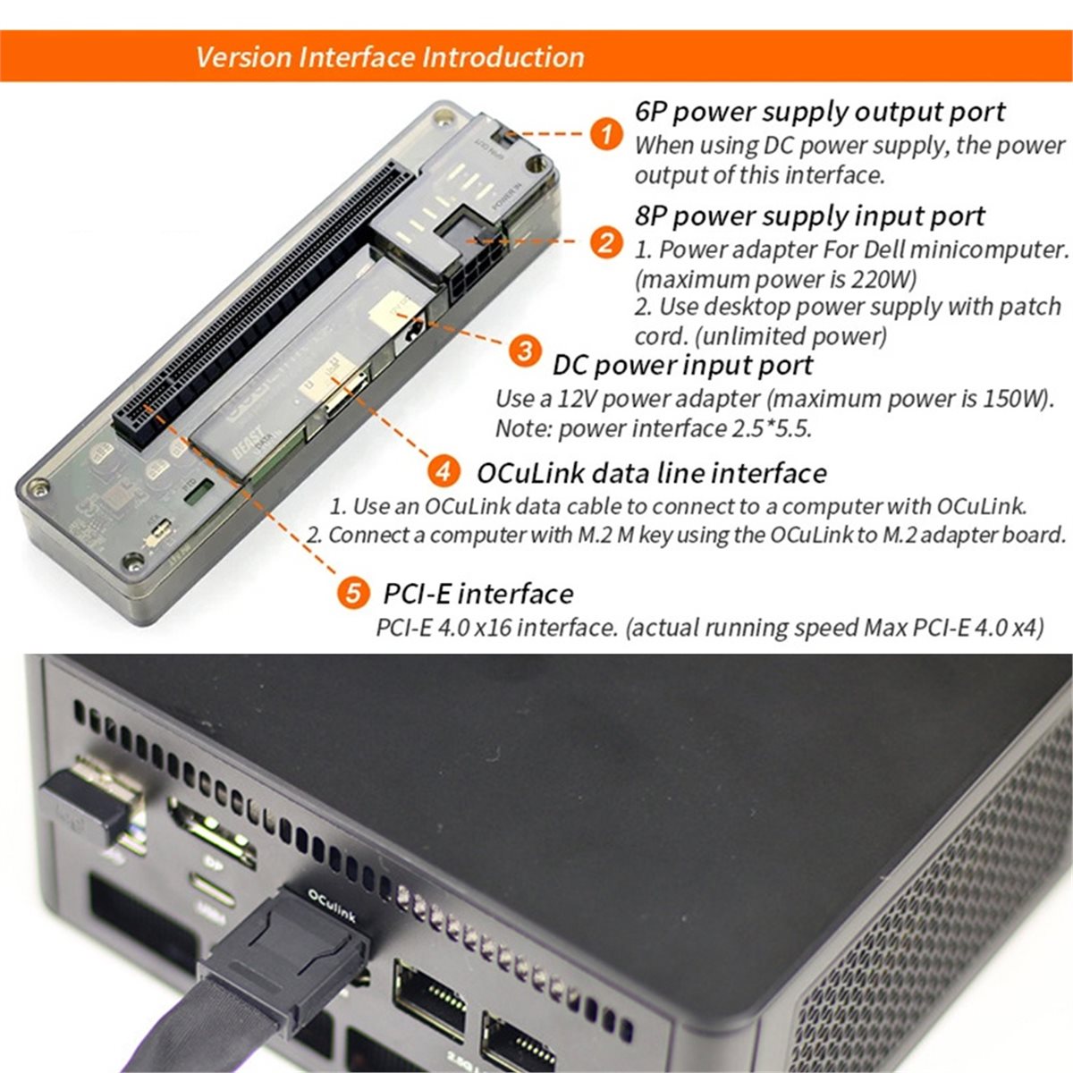 External Gpu Dock Pcie 4.0 Oculink - Promoção: Dock OCuLink para GPU com