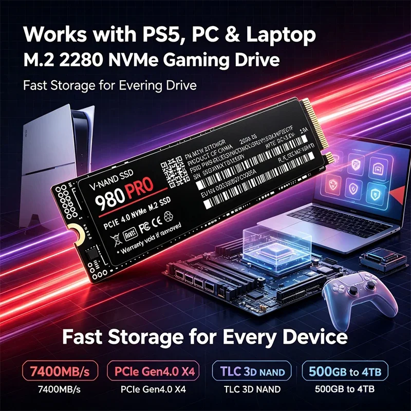 SSD M.2 NVMe 980 PRO para Jogo - M.2 Nvme 4Tb Pcie 4.0 Ssd avaliação e preço